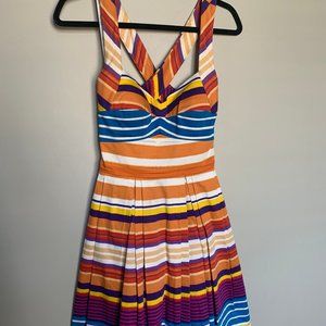 Colorful Calvin Klein Pleated Dress
